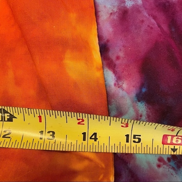 Crossbody tie dye reusable washable L tote orange gold brown - Picture 9 of 10